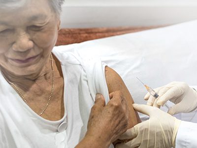 Patient receiving shot